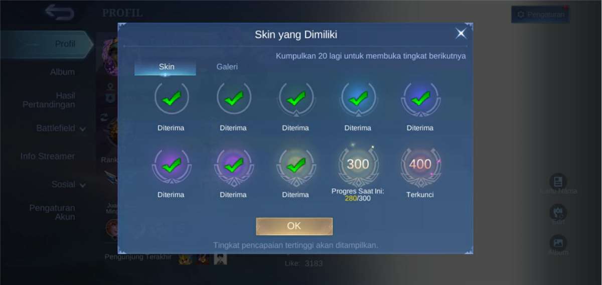 Penjualan akun permainan Mobile Legends